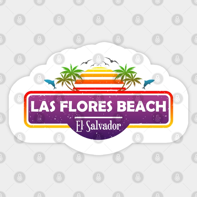 Las Flores Beach El Salvador, Palm Trees Sunset Summer Sticker by Jahmar Anderson